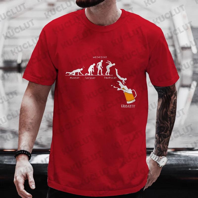 Men's T-shirts Friday Beer Funny Graphic Y2k Tops Weekend Drinking Day Party Tees Plus Size Matching Shirts Outfit Streetwear