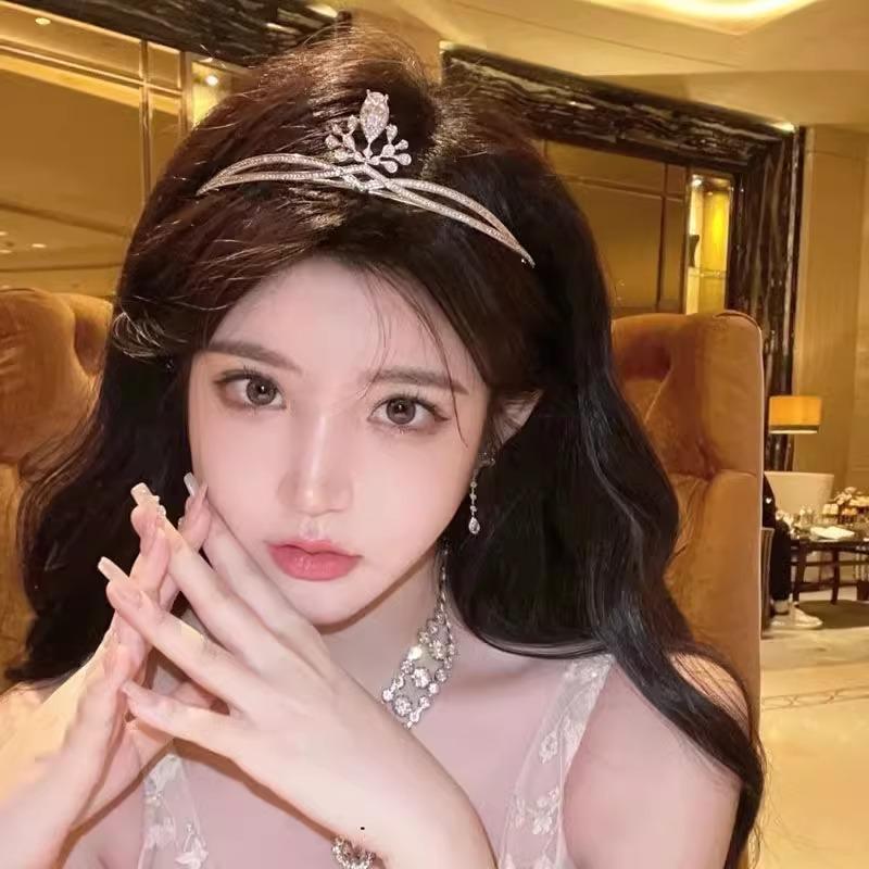 Fairy New Bride Wedding Crown Tiara Wedding Dress Accessories Adult Ceremony Birthday Party Crown Sweet Style