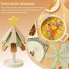 Foldable Wooden Tree Trivet Heat-insulating Decoration Christmas Tree Trivets Set with Stand Set of 3/4 Cup Coaster Set