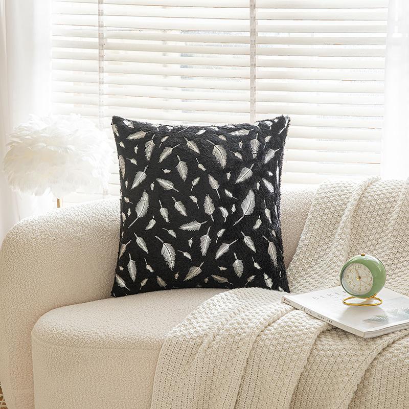 

Серебряное Перо Плюшевая Наволочка Рождество Гостиная Диванная Подушка Новогодняя Атмосфера Подушка Наволочка 30 * 50Cm without core