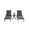 Chaise Longue De Jardin Avec Coussin En Coton, Chaise Longue De Piscine Réglable En Aluminium Antirouille, Grise (1 Pièce).