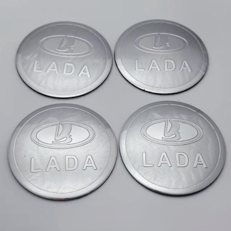 4pcs 56MM 60MM 65MM Lada Emblem Logo Car Stickers Accessories for Car Wheel Center Caps Badge Rim Wheels Hubcaps Cover Replace