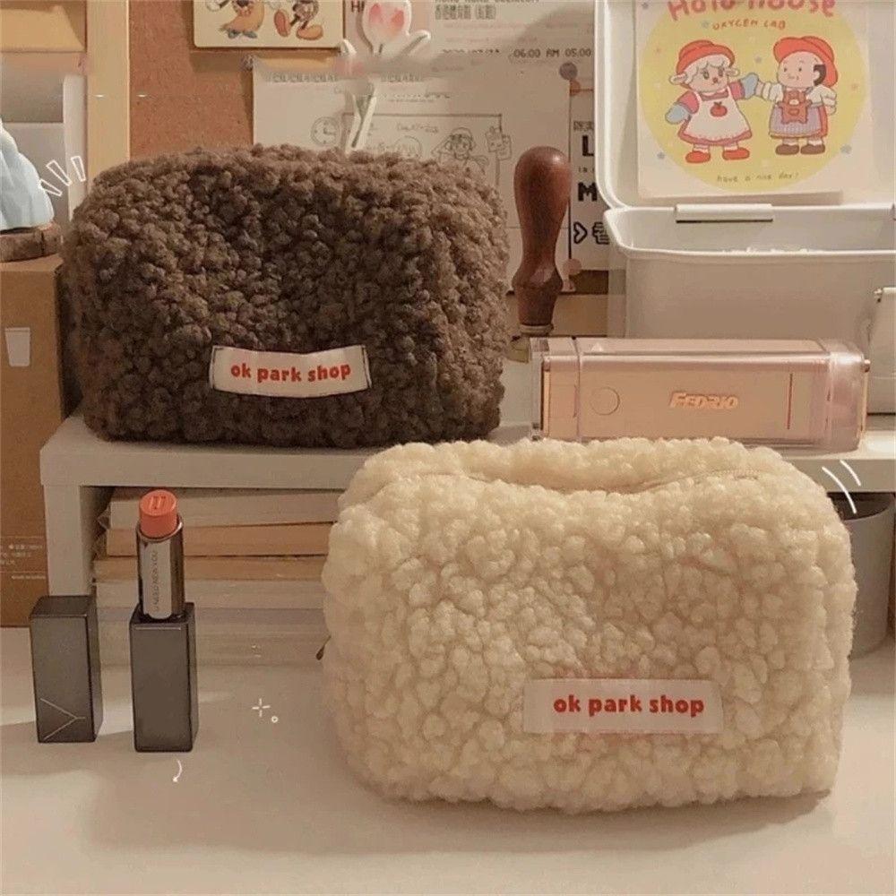 Soft Cosmetic Bag Large Capacity Desktop Storage Bag Make Up Organizer Pencil Bag Pencil Case
