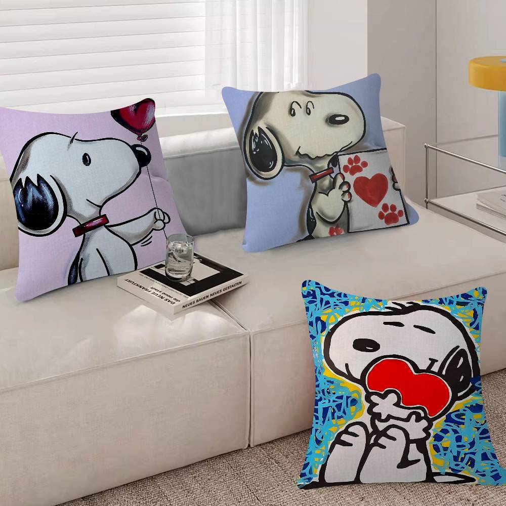 Art Cartoon SSnoopys Pillow Cover Sofa Cushion Cover Home Room Decoration Children Gift