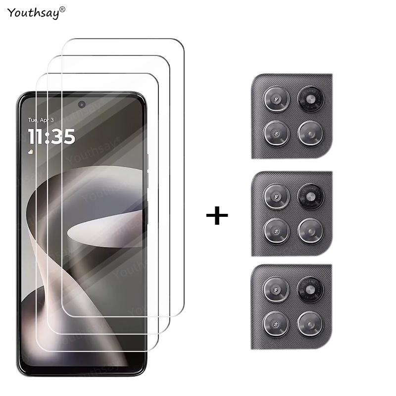 6in1 Full Gule Glass For Motorola Moto G87 Tempered Glass Moto G87 Screen Protector Protective Phone Camera Lens Film Moto G87