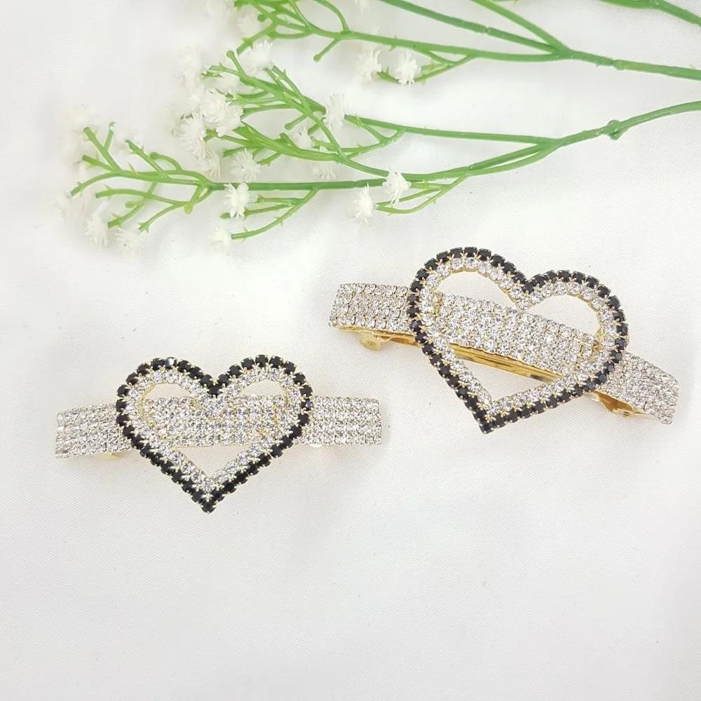 Point Heart Gold Cubic Hairpin Automatic Pin cow