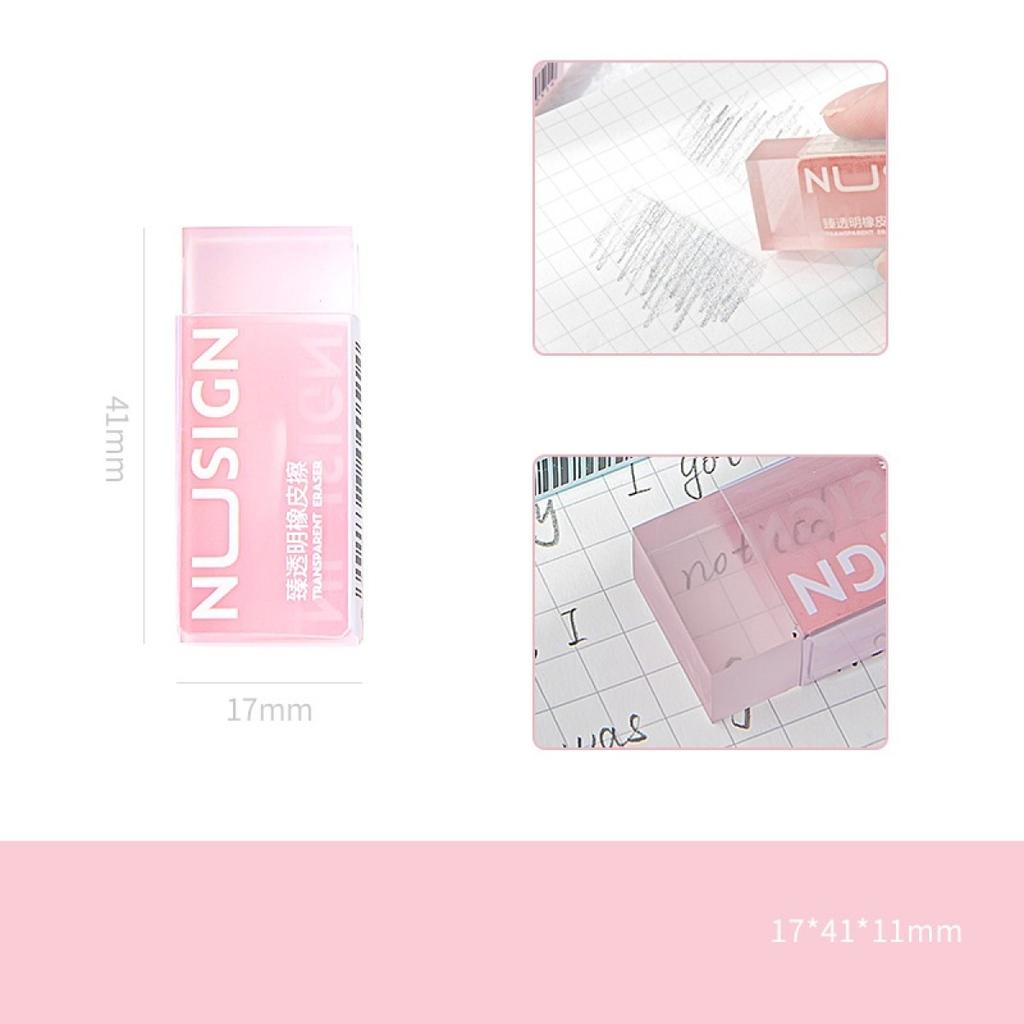 1/36pcs Lovely Transparent Eraser For Kids Ins Simplicity Solid Color Eraser Pencil Eraser Back To School Cute Student Supplies