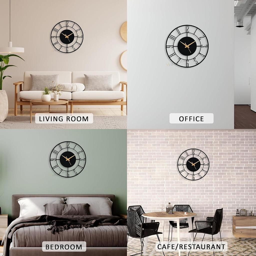 Oturma Odası için Şık Metal Duvar Saati Modern Eşsiz Dekoratif Büyük Sessiz Duvar Saati Yatak Odası, Ofis, Mutfak, Yemek Odası, Hol ve Ev Dekoru için