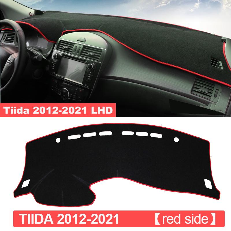 

Car Dashboard Avoid Light Pad trument Platform Desk Panel Cover Mats Carpets For Nissan Tiida C12 2012- Accessories LHD Red Side