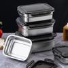 Stainless Steel Sealed Lunch Box Square Food Box Frozen Box Fresh-keeping Box  Microwave