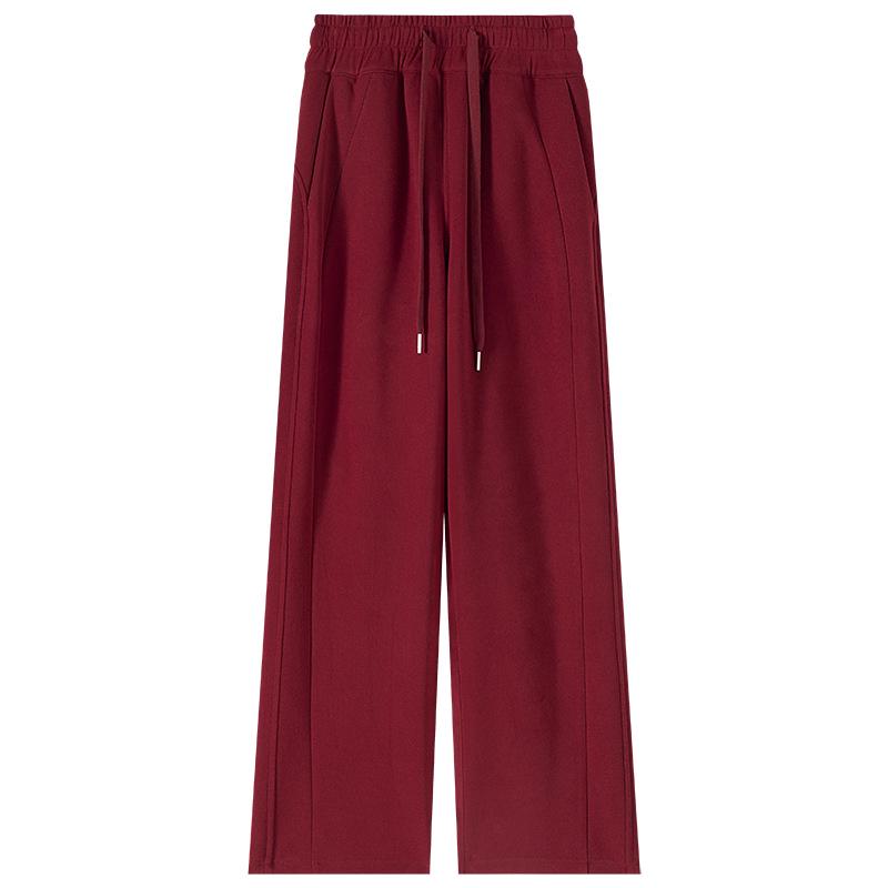 Women's Wide-Leg Velvet Sweatpants - Height-Enhancing Banana Sports Pants for Autumn/Winter 2025
