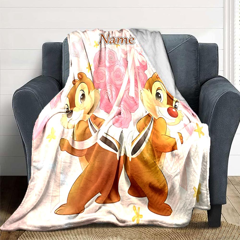 Coperta personalizzata con nome 'n' Dale Adventure per Divano e Letto, Coperta Peluche Accogliente e Morbida Super Morbida e Calda per Autunno e Inverno. 0908425