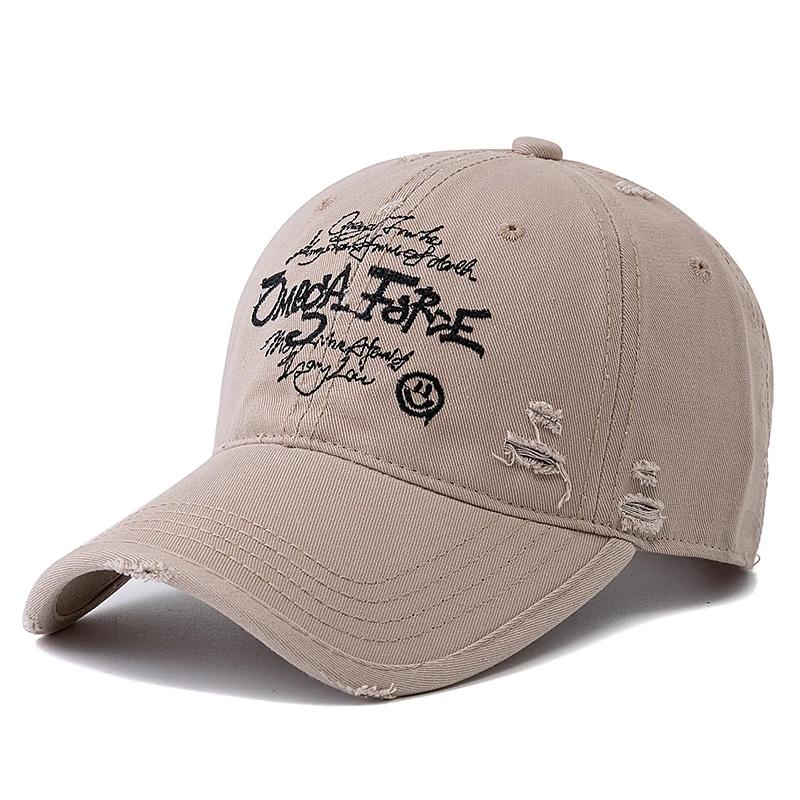 Hot Sale Unisex Baseball Cap Smile Letter Embroidered Cotton Hole Cap Dad Hat Men And Women Outdoor Washed Cotton Hat Cap