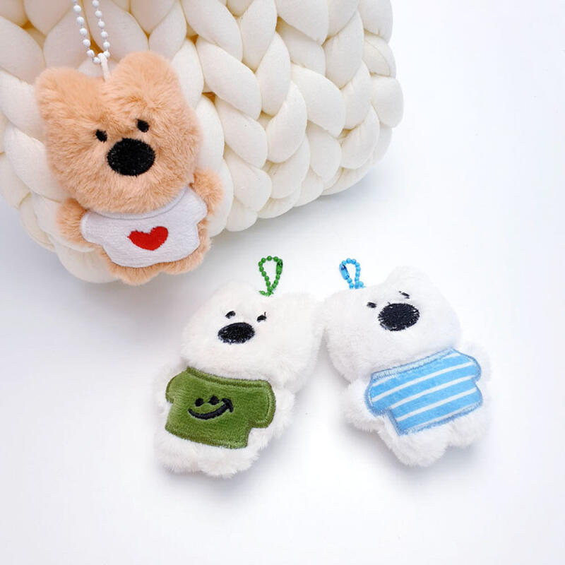 Short-sleeved teddy bear doll keyring key holder