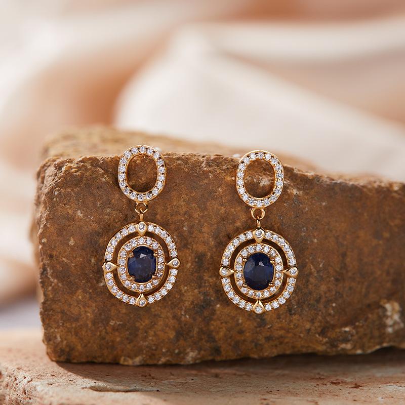 High Sense Light Luxury S925 Sterling Silver Plated 18K Gold Natural Colored Treasure Collarbone Chain Necklace Pendant Niche Jewelry