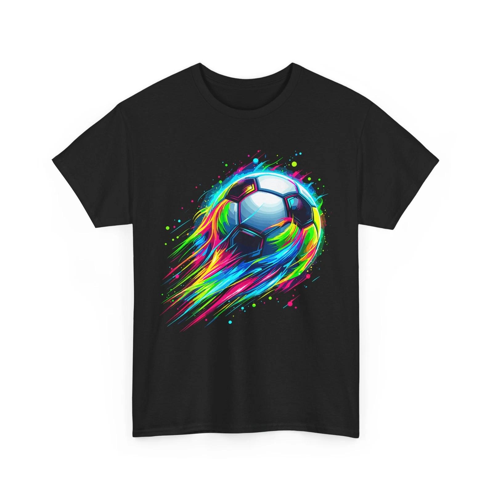Soccer T-Shirt, Colorful Tie Dye Soccer Ball Women Men Shirt S