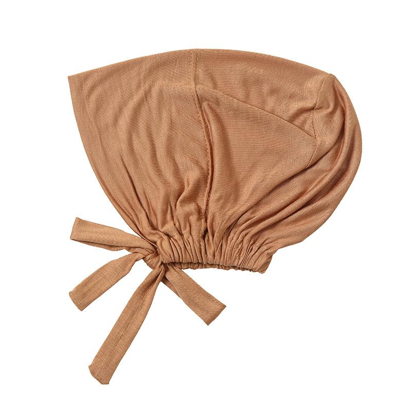 Muslim Women Inner Hijab Caps Stretch Adjustable Elastic Bonnet Tie Back Jersey Female Headwrap Turbante Mujer