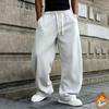Men's Oversized Straight Leg Lined Sweatpants with Drapey Fit for Athletic Casual Wear