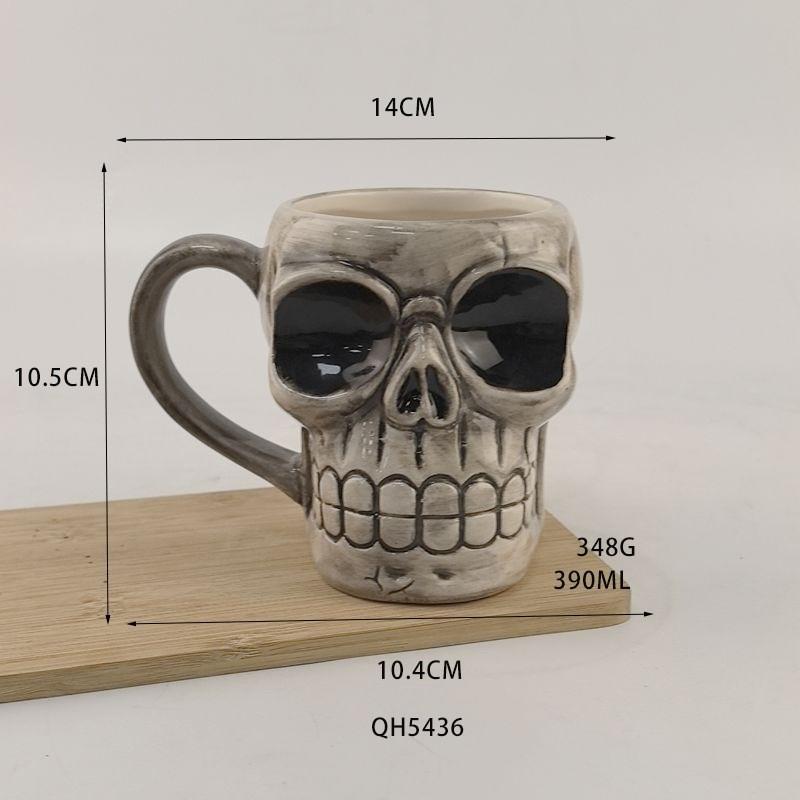 Halloween ceramic skull coffee mug beer mug personality horror atmosphere American ceramic ornament mug