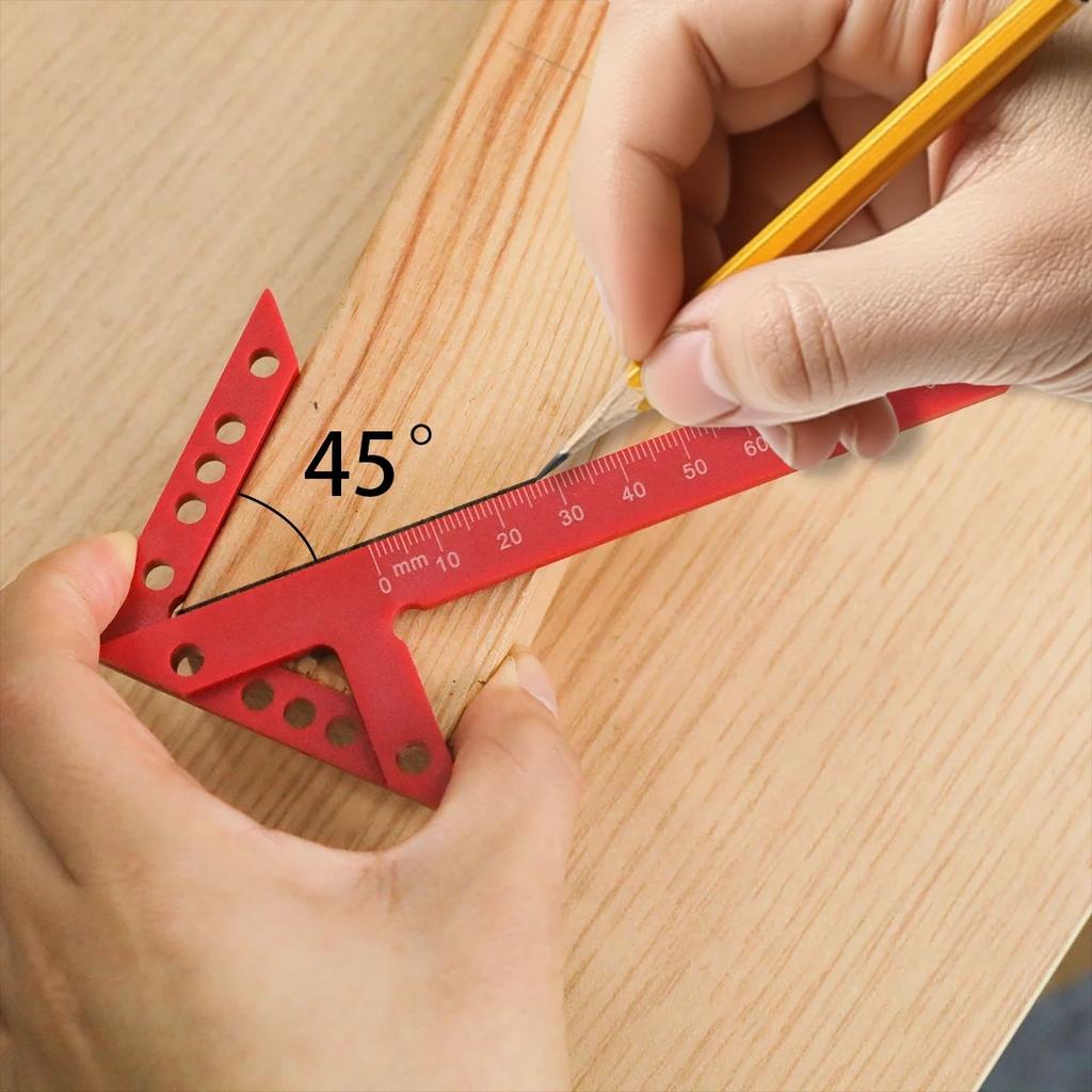 Precision Center Finder Line Gauge 45/90° Angle Marking Ruler Plastic Aluminum Alloy Woodworking Tool for Carpenters