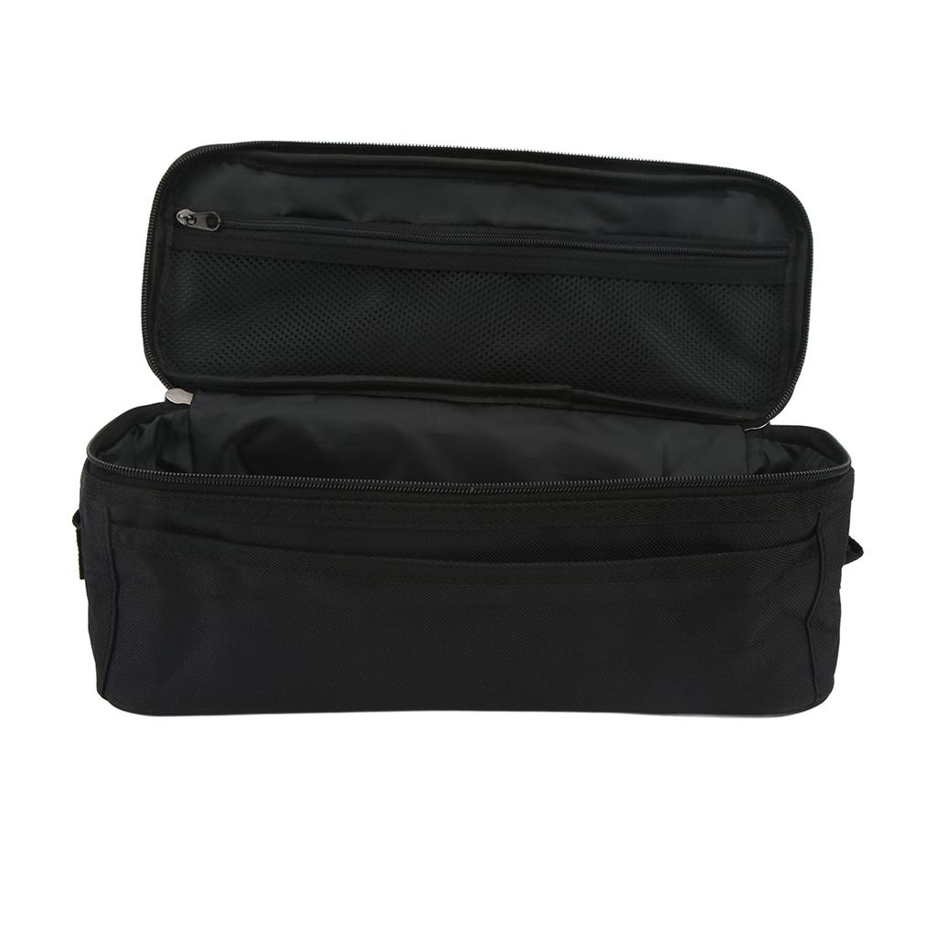 Camping Bag Large Capacity Double Zipper Tableware Storage Bag with Handle for Outdoor Black