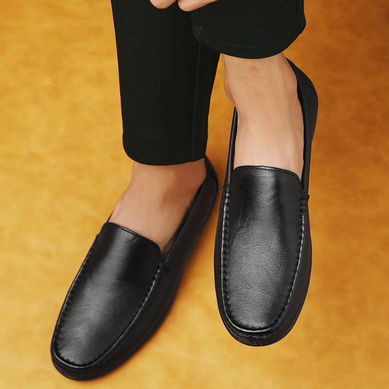Fashion Genuine Leather Men Shoes Casual Luxury Brand Men Loafers Italian Moccasins Breathable Slip On Men Driving Shoes Chaussure Homme