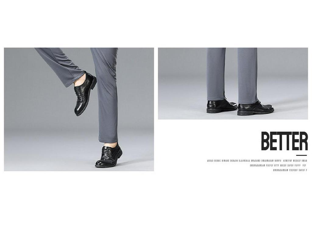 Men's Summer Business Casual Ice Silk Quick-Dry Pants - Straight-Leg, Nine-Point, Light and Formal for Young and Middle-Aged