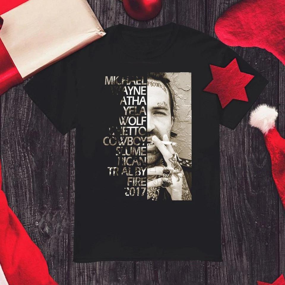 New YelaWolf Shirt Fire Cotton Black unisex black All size E351 M