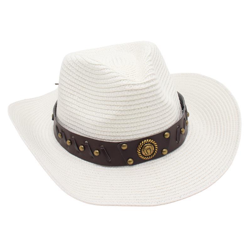 Flat Top Beach Hat Seaside Sun Hat Dome Vacation Rough Rim Panama Lafite Straw Hat