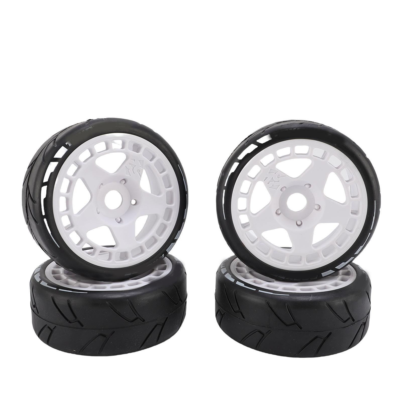 

4PCS RC Rally Tires 17mm Rugged Plastic 1 8 RC Car Wheel Tyres for Entertainment Black White білий