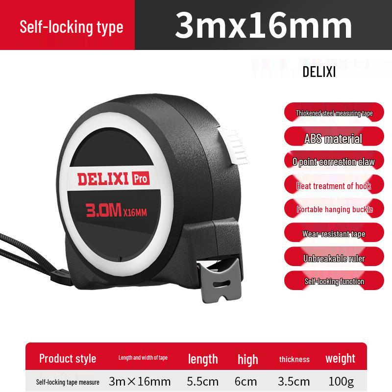 Delixi Steel Tape Measure: Thickened and Hardened, 5m/3m/10m Options, Durable Household Ruler