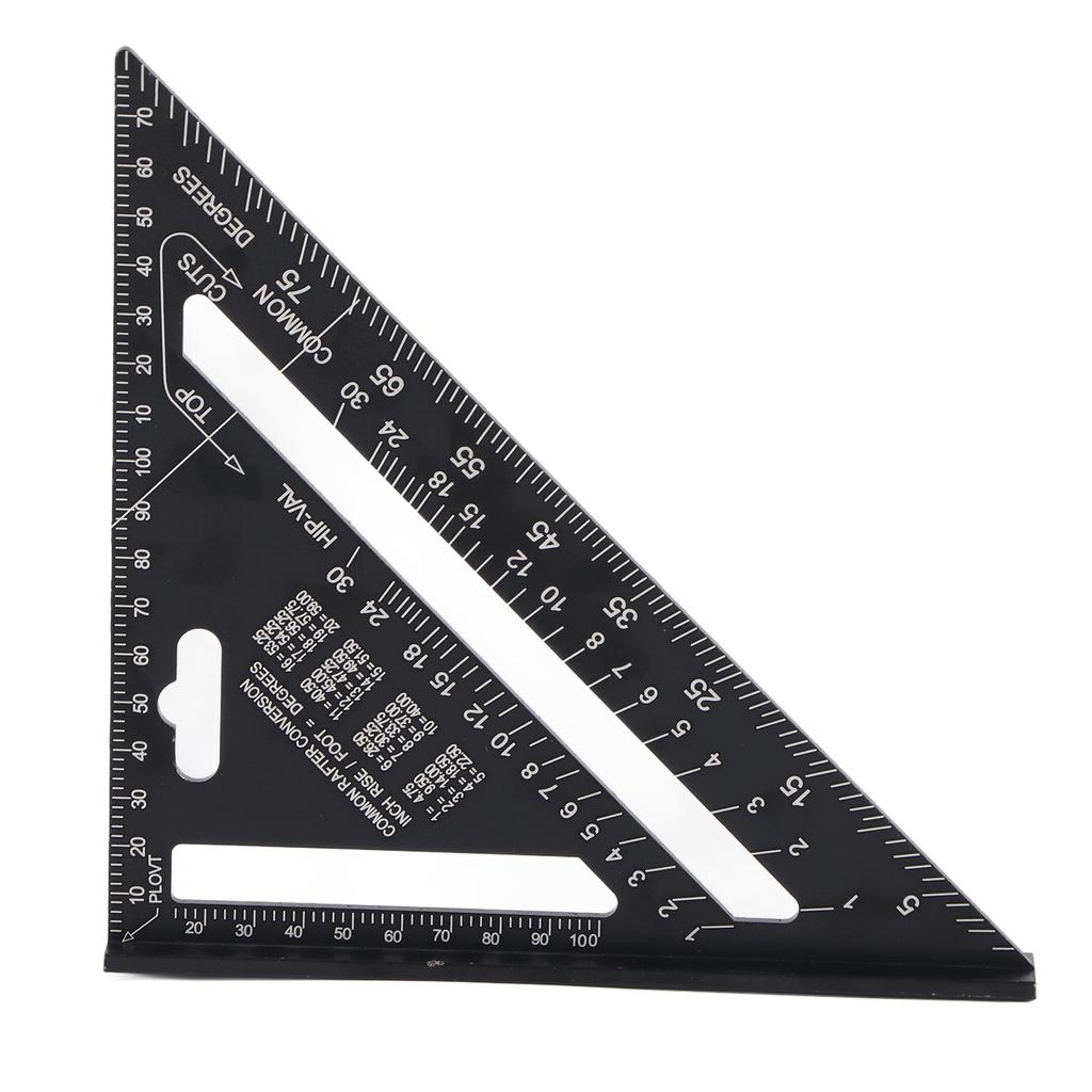 Triangle Ruler 7in Carpenter Square Aluminum Portable Woodworking Measuring Tool for DIY