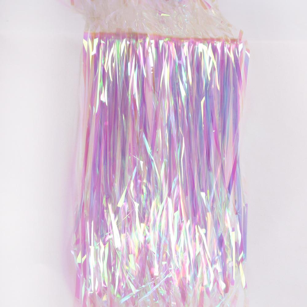 

1M 2M 3M 4M Рождественская вечеринка фон занавески радуга лазер металлик дождь фольга бахрома мишура занавеска свадьба день рождения Decoracion 1x2m