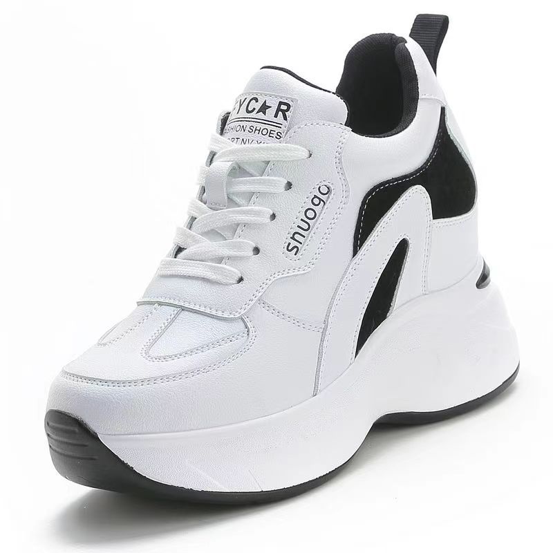 Women's Vulcanized Shoes Trendy New Lace-up Wedge Shoes Women's Casual Sneakers Non Slip Thick Soled Sports Shoe Tenis De Mujer