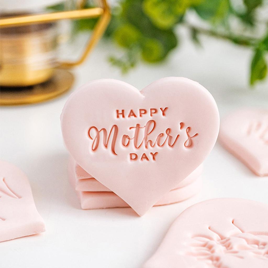Mother's Day Cookie Stamp Molds Heartfelt Mother's Day Cookies Fondant Cutter Functional Biscuits Baking Stamp