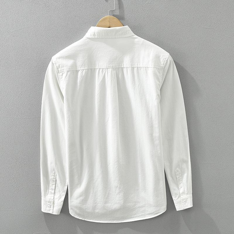 Spring and Summer Long Sleeve Men Shirt Casual 100cotton Soft and Comfortable Button Shirt with Pocket Daily Simple Style Versatile Men Tops