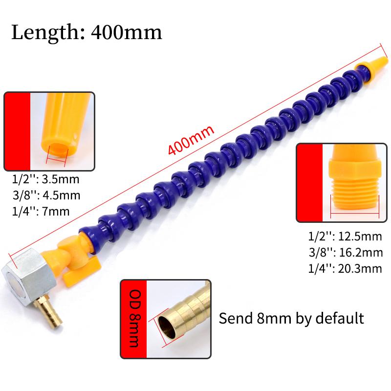 Adjustable Nozzle Flexible Water Oil Cooling Tube 1/4"~1/2" 30~60cm Spark Plug Tube Condenser Universal Lathe Machine Water Pipe