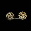 Vintage Plain Gold Diamond-Inlaid Stud Earrings & Necklace Set in 925 Silver for Women