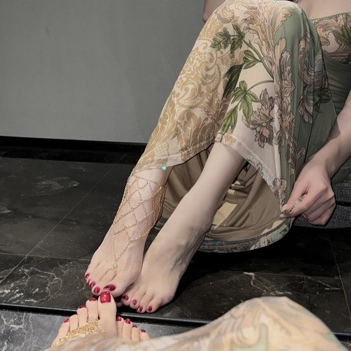 

Tide Anklelet женский многослойный бахромчатый браслет на щиколотку ретро цепочка на ногу ювелирные изделия сексуальная экзотическая Cos ножная цепочка золото золотой