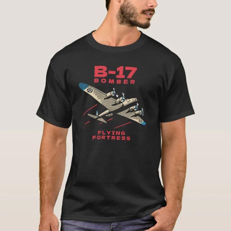 WWII USAF B17 Flying Fortress Heavy Bomber TShirt 100 Cotton ONeck Summer Short Sleeve Casual Mens Tshirt Size S3XL S