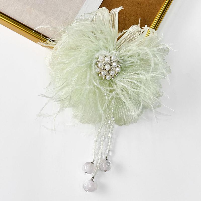 Fairy Beauty Multi-layer Pearl Feather Flower Patches DIY Hairpin Hair Accessories Corsage Applique Sweater Coat Accessories