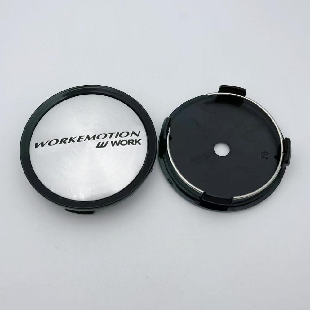 4pcs 75mm 70mm W Work Emotion Logo Emblem Car Wheel Center Caps Wheels Hub Centre Cover Rim Hubcaps Replace Car Accessories