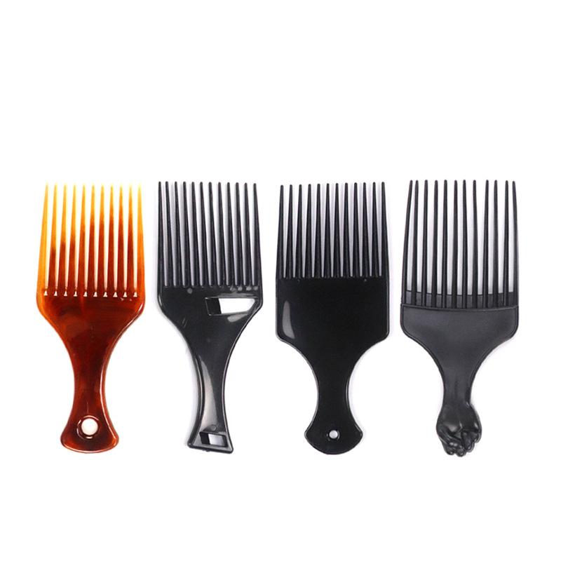 Wide Teeth Brush Pick Comb Fork Hairbrush Insert Hair Pick Comb Plastic Combs for Curly Afro Hair Styling Tools for Women Men
