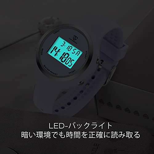 Stylish, Waterproof Digital Wristwatch for Girls and Children. Simple and Versatile Sports Watch with Alarm, Date, Day of the Week, Stopwatch, and LED