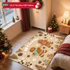 1pc Gingerbread Man Welcome Print Area Rug, 2D Flat Print, Versatile Holiday Home Decor, Ideal Gift, Perfect for Bedroom