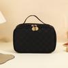 Simple checkerboard cosmetic bag women's high-end sense large-capacity storage bag waterproof portable travel toilet bag
