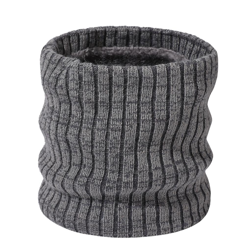 Men and Women's Autumn and Winter Solid Thicken Warm Neck Gaiter Couple's Fashion Striped Knitted Woolen Fleece Lined Neck Warmer