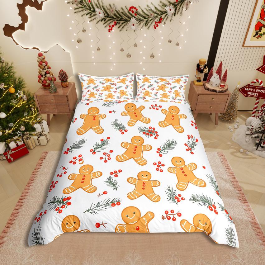 Homewish Christmas Nutcracker Duvet Cover Set,Xmas Tree for Teens Bedding Set,Happy New Year Decor