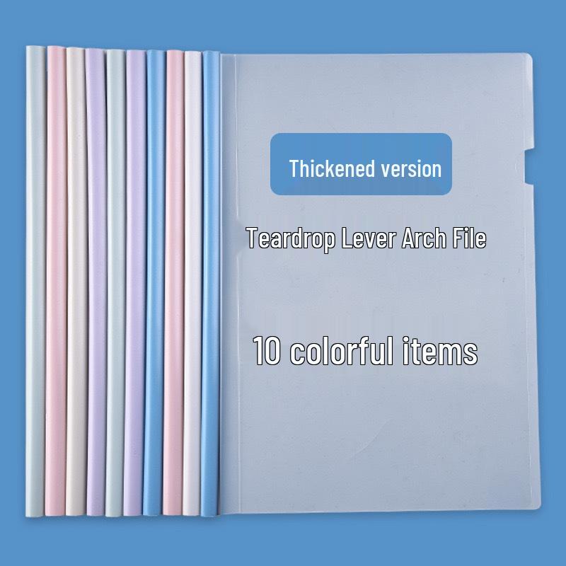 A4 Transparent Plastic Document Folder with Pull Rod Clip