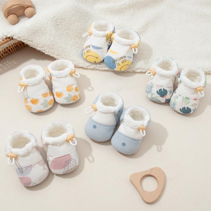 Unisex Winter Fleece-Lined Baby Shoes, Soft Sole, Warm for Newborns 0-1 Year, Thickened, 9 Months+